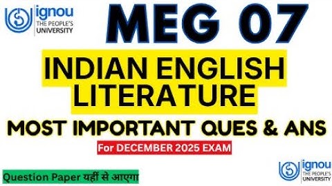 IGNOU MEG 07 MOST IMPORTANT QUESTIONS & ANSWER FOR DEC 2025 EXAMS |IGNOU MEG 07 GUESS PAPER DEC 2025