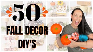 🍁50 FALL decor diy's using DOLLAR TREE and WOOD supplies | Fall home decor craft ideas | Fall Decor