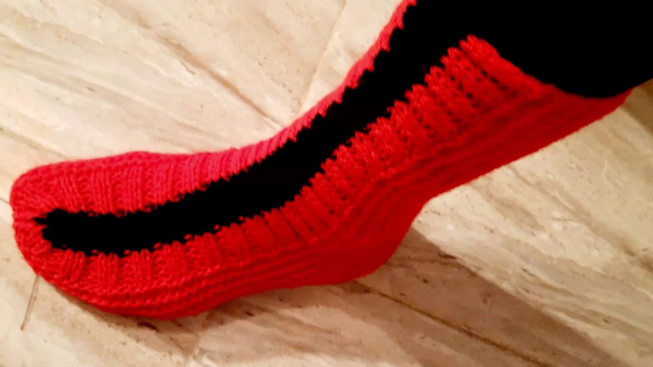 طريقة عمل جوارب بقياس 38/39 بالصوف والقطبان