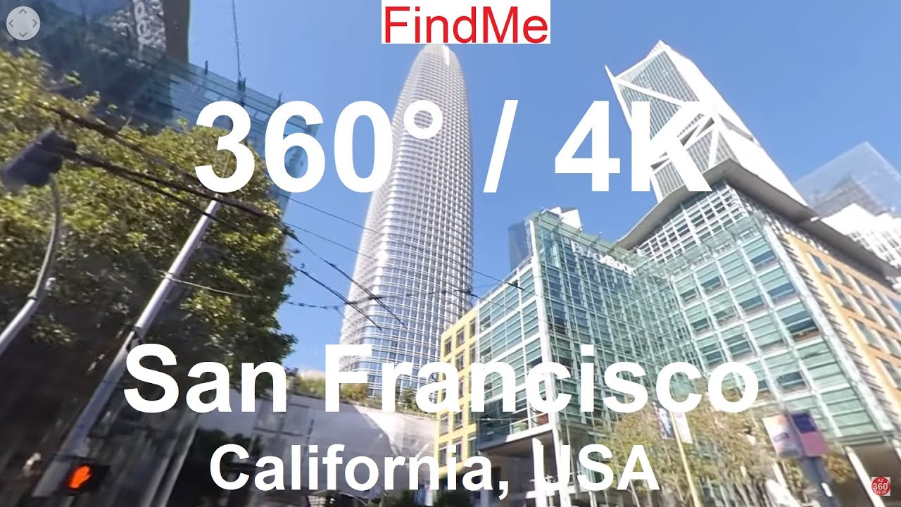 VR 360 4K Driving Tour of Downtown San Francisco California USA 2020. 美國舊金山駕車之旅; アメリカ、サンフランシスコ.