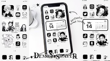 customize your iphone aesthetic 🌱 Demon Slayer ✨ iOS15 | how to have an aesthetic phone