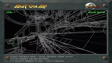 Descent 2 mod: D2X_XL - Geryon Depths - Map at entrance to level 9 - Parallel level 2 completed