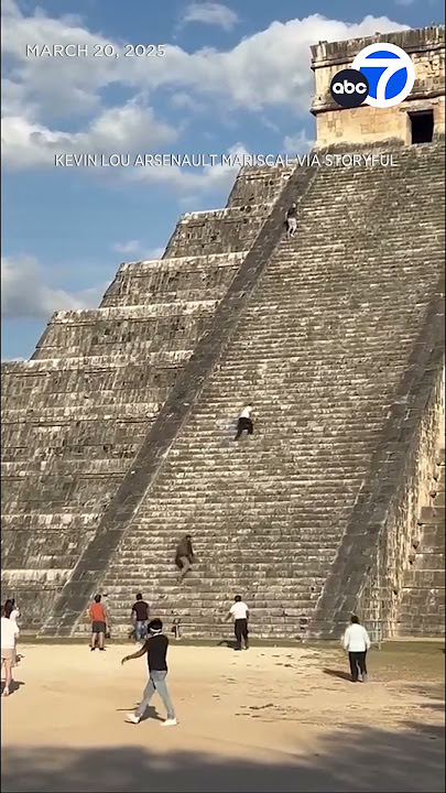 Tourist arrested after running up Mexican pyramid