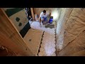 Off Grid Cabin Build: Wet Bath Tile Floor