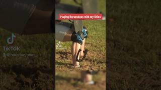 Breaking my SHINS with Horseshoes… #funny #comedy #sports