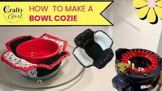 How to make a microwave bowl cozie with a circular knitting machine #knittingmachine