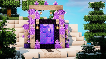Minecraft | How to Build a Amethyst Nether Portal in Minecraft Easy Design