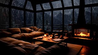 Cozy Room a Rainy Day with the Sound of Rain & Fireplace helps You Sleep Easily & Study Effectively