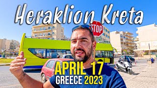 Heraklion Crete, walking tour in 4k, Kreta, Crete Greece, 2023