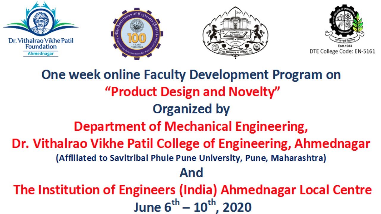 One week online Faculty Development Program on “Product Design and ...