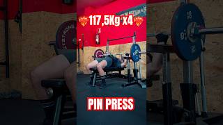 ❤️‍🔥117,5Kg x4❤️‍🔥 PIN PRESS #gym #motivation #liftingzone #sports #lifter #power #powerlifting