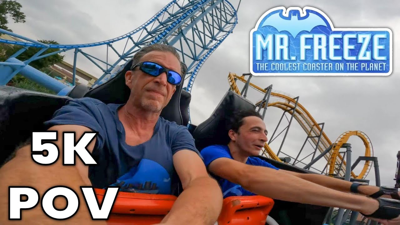 Mr. Freeze On-Ride Reaction POV [5K] | Six Flags Over Texas 2024 - YouTube