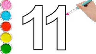 How to draw number 11 for kids | Как нарисовать число 11 | 11 raqamini qanday chizish mumkin