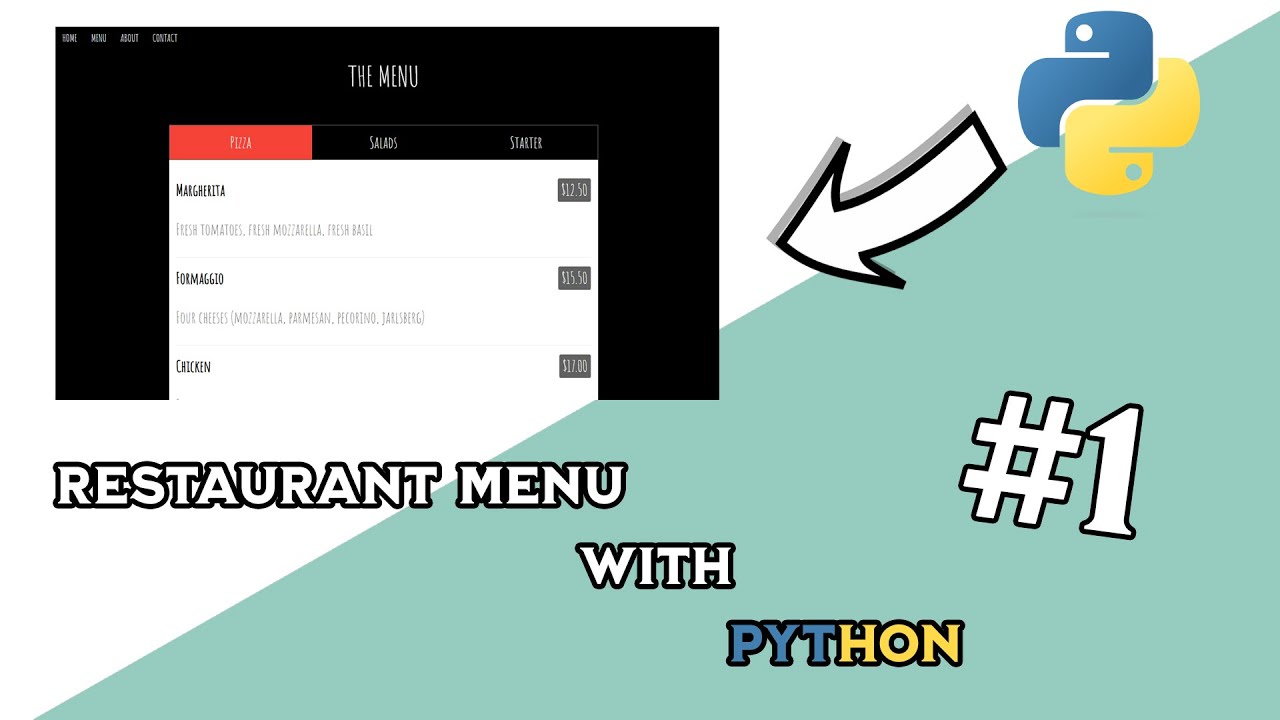 Python Tutorial: Restaurant Menu graphical project | Part 1
