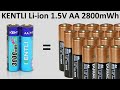 🤖Супер батарейки литий-ионные аккумуляторы KENTLI Li-ion 1.5V AA 2800mWh: тест, обзор - купить