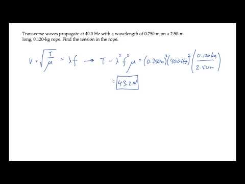 Waves: Transverse Waves on a String. Level 1, Example 1