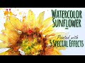 UKRAINE FUNDRAISER Watercolor Sunflower Easy & Fast Start to Finish in Real Time for Beginners