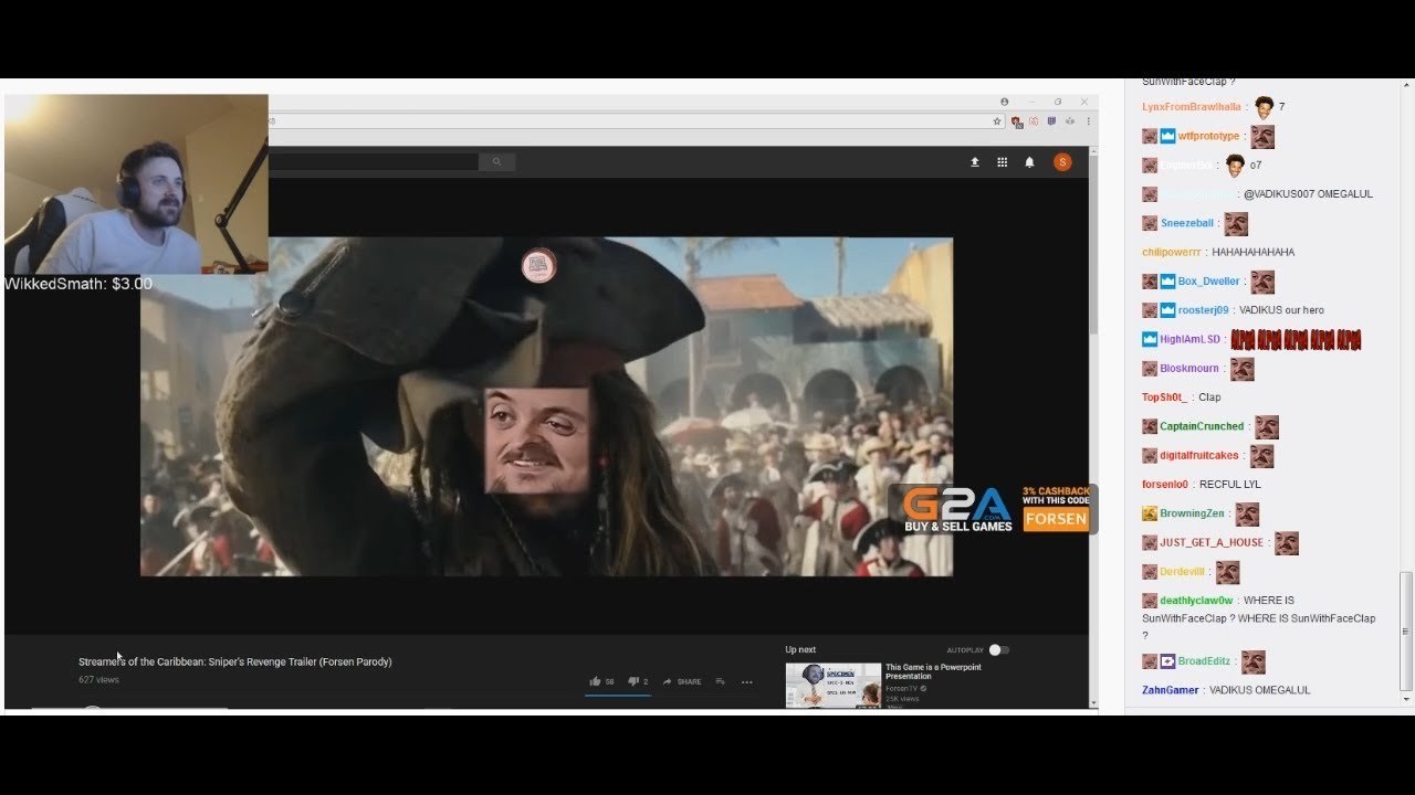 Streamers of the Caribbean: Sniper's Revenge Trailer - Forsen & Chat Reaction