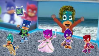 Pj Masks and Super Why in Funny Cinema Finger Family | Nursery Rhymes For Children