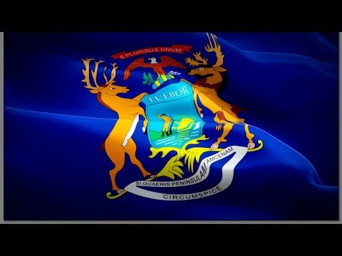 Michigan Flag Usa State Video Waving In Wind Unit