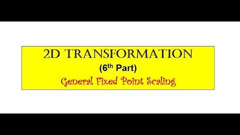 CG Part 6 Pivot Point Scaling