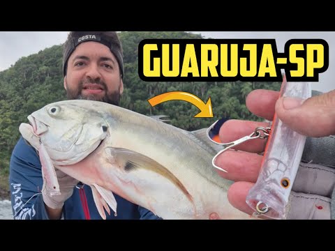PESCARIA DE POPPER NA COSTEIRA DO GUARUJÁ - MUITO PEIXE