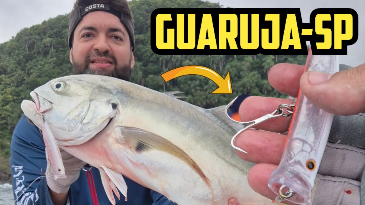 PESCARIA DE POPPER NA COSTEIRA DO GUARUJÁ - MUITO PEIXE