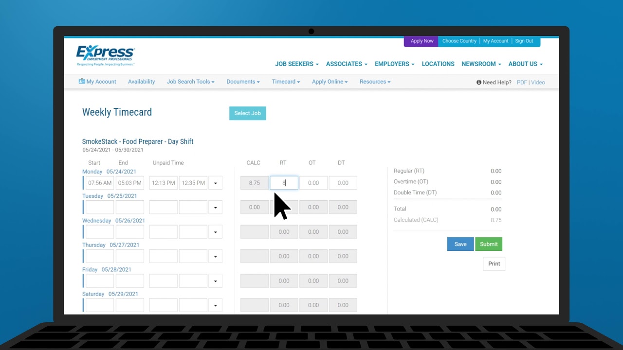 Resources - Timecard