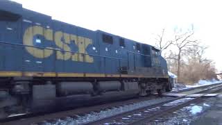 #5735 CSX D765-18 Loaded Double Stack trash train with a awesome crew