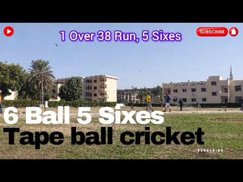 Tape Ball Cricket | 1 over 38 runs and 5 Sixes | Best Cricket shots ...