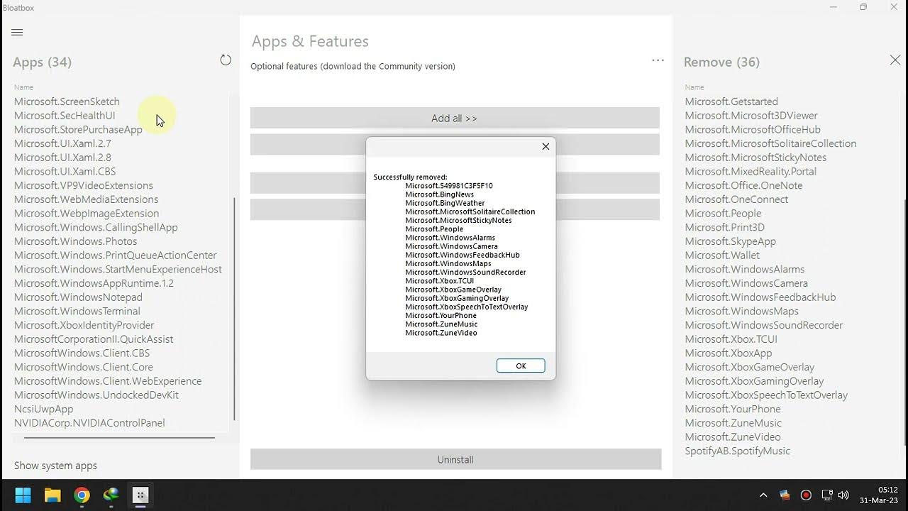 Remove windows 11 bloatware YouTube
