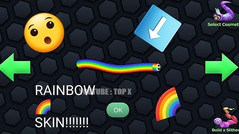 how to get rainbow skin in slither io (gamplay)