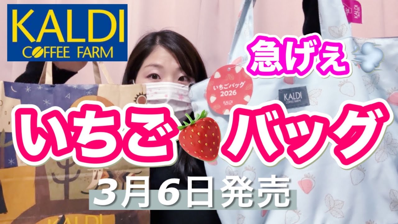 【カルディ購入品】いちごバッグ2026🍓この可愛さは争奪戦間違いなし😑KALDI