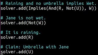 Propositional Logic Verification using an SMT solver (Z3)