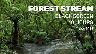 Relaxing stream · forest brook · 10 hours | ASMR | black screen | no ads