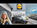 48 hours STEALTH camping Lidl in a STORM!