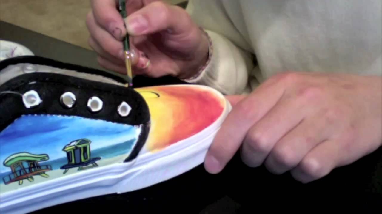 vans custom painted shoes