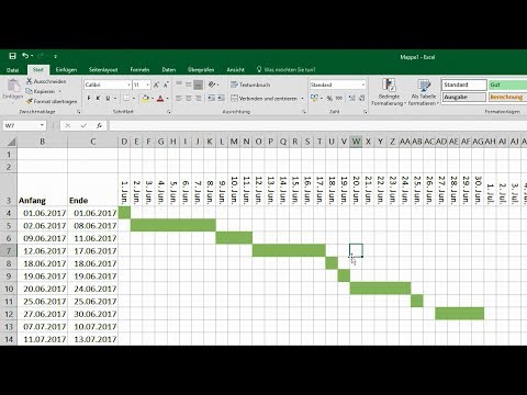 Excel Gantt Diagramm Erstellen Bedingte Formatierung Balkenplan Projektplan Projektmanagament Youtube