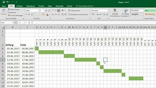 Excel Gantt Diagramm Erstellen Bedingte Formatierung Balkenplan Projektplan Projektmanagament Youtube