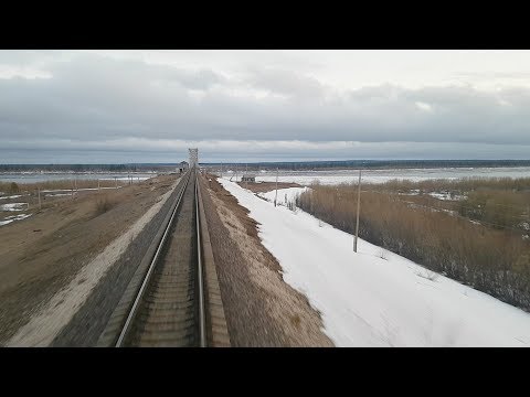 Дорога в Усинск|Вид с кабины машиниста