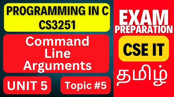 Command Line Arguments in C | CS3251 Unit 5 | Programming in C | Anna University Regulation 2021