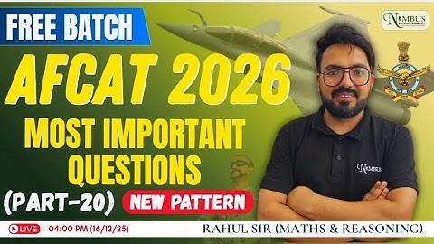 MATHEMATICS || MOST IMPORTANT QUESTIONS PART-20 || AFCAT 2026 || BY RAHUL SIR #afcat #2026 #airforce