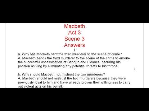 Macbeth Act 3 scene 3 workbook answers - YouTube