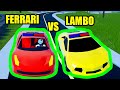 Can the NEW FERRARI BEAT the LAMBO??? | Roblox Jailbreak