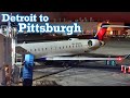Full Flight: Delta Connection CRJ-900 Detroit to Pittsburgh (DTW-PIT)