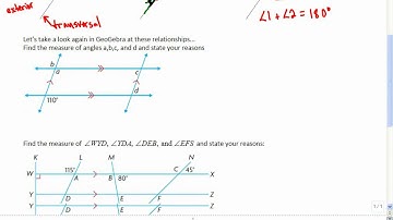 Mr Joyce Angles Formed by Parallel Lines - Foundations of Math 11
