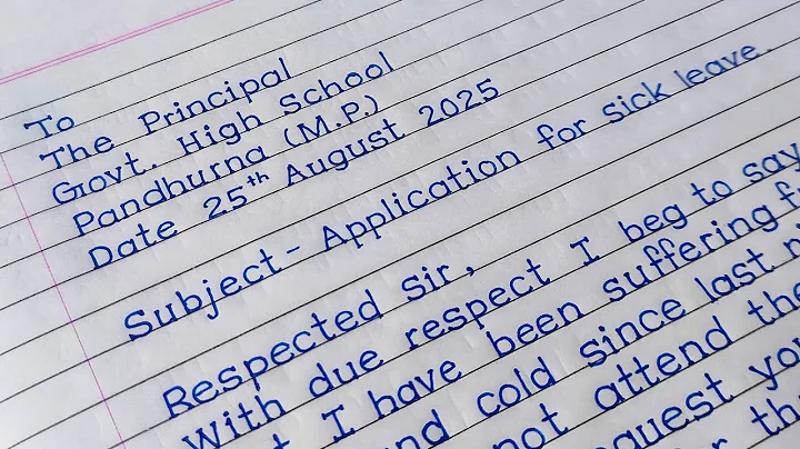 Application for sick leave ✍️ || Sick leave Application || three days leave application in english