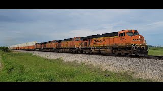 😎 Beautiful BNSF 4-Unit Races to the East! 👍 (High-Def!)