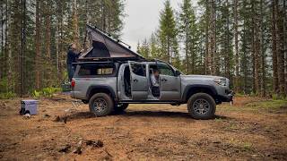 Tacoma Truck Camping In Oregon - Cooking, Camp fire, Rooftop Tent