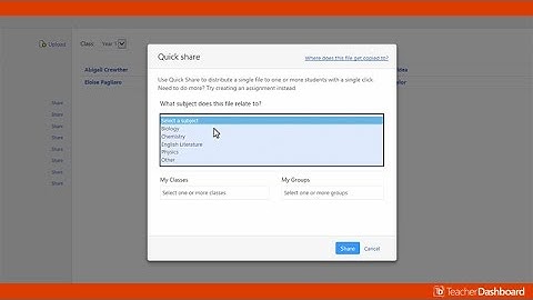 Sharing Documents in Teacher Dashboard for Microsoft Office 365